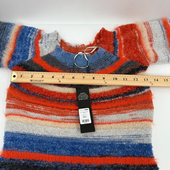 Fashion Nova Dress Women Large NEW Fave Sweater Maxi Orange Combo Long Sleeve - Picture 13 of 15